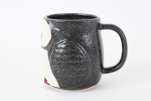 Taza cerámica japonesa Mino ware forma búho 12.8 oz miniatura 3