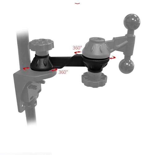 Support en aluminium marine à double tête sphérique pour sondeur de pêche