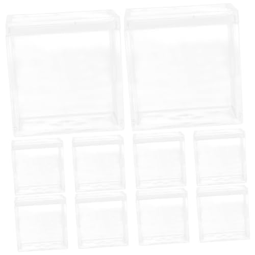 PAMINGONO 10個透明なアクリル正方形ボックス パーティー用キャンディーバッグ 蓋付き収納ボックス やお菓子のディスプレイになクリアケース