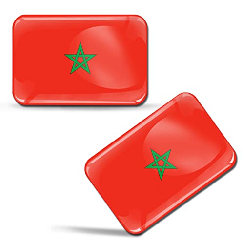 SkinoEu® 2 x 3D Autocollants Drapeau Maroc Marocain F 201