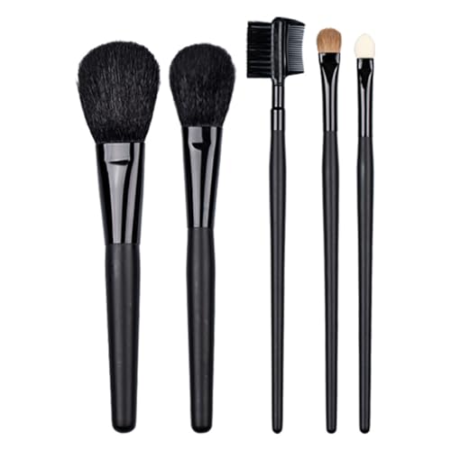 Juego de 5 brochas de maquillaje de viaje, brochas de maquillaje para sombra de ojos, corrector, brochas faciales, brochas para mezclar