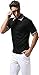Sportides Mens Polo Shirts Contrast Collar Golf Tennis Short Sleeve Shirt Tops JZA071 Black L