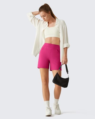 Image of G4Free EverGoing Women's Casual Shorts High Waisted 4'' / 5'' Comfy Shorts with Pockets for Yoga Workout Lounge