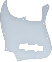 Vista 2 de KAISH 4 String J Bass Style Pickguard Bass Pick Guard Scratch Plate para USA/México Jazz J Bass Negro/Blanco Grid