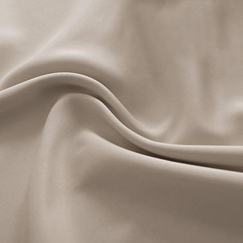 Image of Warm Taupe Room Darkening Thermal Insulated Curtains Drapes for Nursery ,Rod Pocket Blackout Curtains for Bedroom(2 Pieces,52 inches Wide by 63 inches Long)