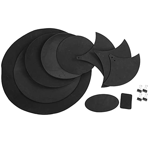 Drum Mute Pad Drum Silencer Pads Drum Practice Pad Set for Rock Drum Kits Bass Snare Drums 14Pcs Black