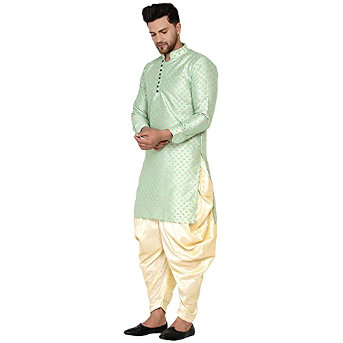 Image of Veera Paridhaan Men's Banarasi Full Sleeve Printed Long Straight Kurta