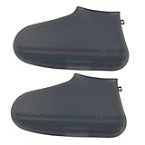 Kisangel Cubrezapatos de Silicona Impermeables para Hombre y Mujer Reutilizables y Antideslizantes Cubrebotas Resistentes para Lluvia y Exterior Talla Color Negro