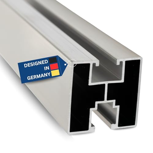 TJ Solarprofil Aluminium 40 x 40 mm Länge 6 m I PV Montageschiene zur Befestigung von Photovoltaik Anlagen I Alu Montageprofil für alle Modultypen I Nut 8 & Nut 10 Montagekanäle