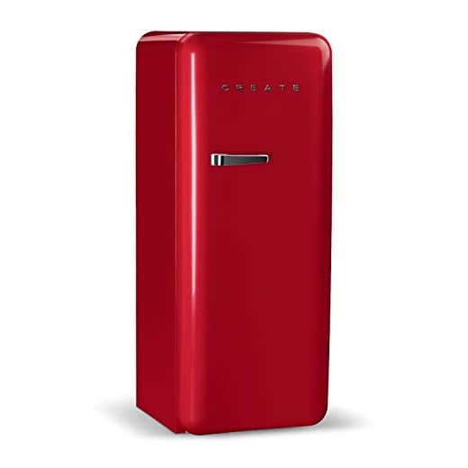 IKOHS Retro Fridge - Frigorífico con diseño, Control de Temperatura Ajustable, Estantes Intercambiables, Estética Vintage de los años 50, Clase Energética A+ (Rojo, 150 cm)