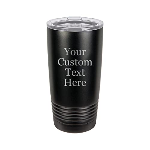 Customized 3D Laser Engraved Personalized Custom Polar Camel 20 Oz. Vacuum Insulated Tumbler Mug With Clear Lid (Black) #TOP1