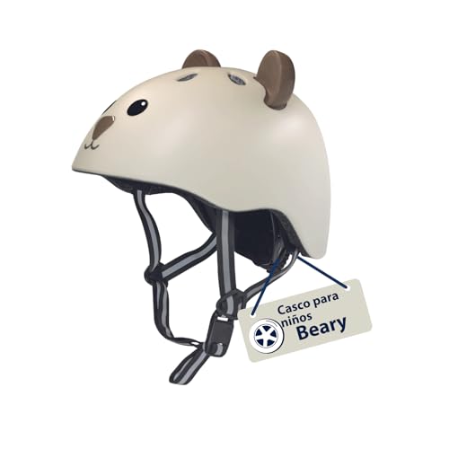 HUDORA casco para niños Beary - Casco infantil en talla XXS - Con un adorable motivo de osito - robusto para niñas y niños - Ideal para bicicletas sin pedales, patinetes y bicicletas