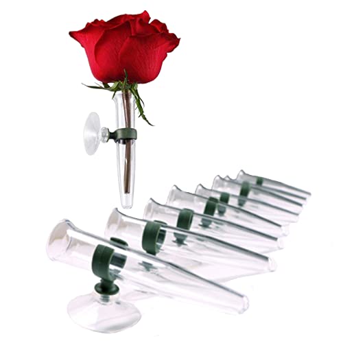 ALL SPECIAL 8 pcs Floral Water Tubes Clear Floral Tubes Wall-Hanging Flower Water Tubes Floral Tubes with Suction Cup Hydroponics Vases Plant Stand Wall-Mounted Vase Home Creative Wall Hanging Decor