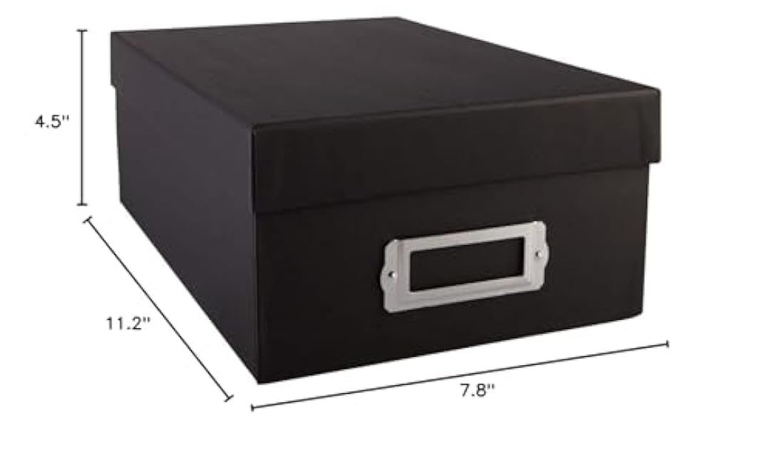 Simply Tidy Photo Storage Box Store and Protect Pictures, Documents, and Prints - Black, Bulk 12 Pack
