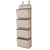 【Faltbares Design】Dieser Aufbewahrungs-Organizer kann über die Tür / Wand in Ihrem Wohnzimmer, Schlafzimmer, Büro, Bad und Küche hängen. Auch zum Aufhängen am Kleiderschrank oder Kleiderstange geeignet