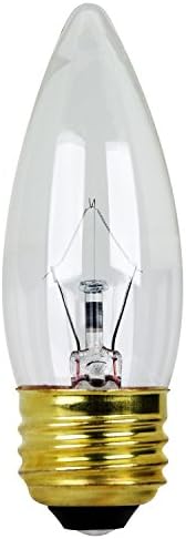 Westinghouse 25 Watt CA10 Clear Incandescent Light Bulb - 130 Volt 190 Lumen Flame Tip Bulb