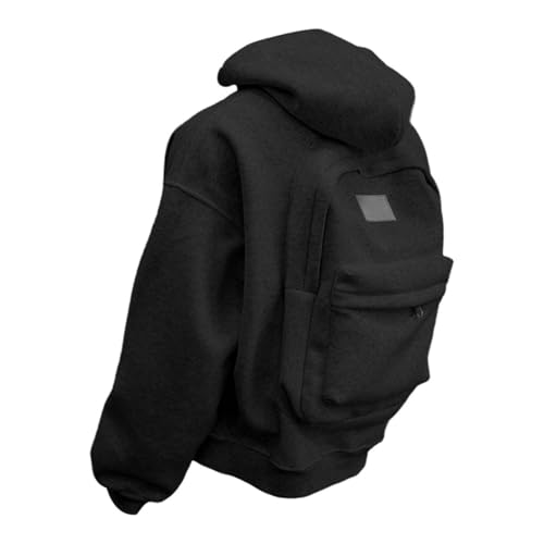 Creative Hoodie with Backpack, Zipper Travel Hoodie Sweatshirts for Women Men Lightweight Jackets with Kanga Pockets4