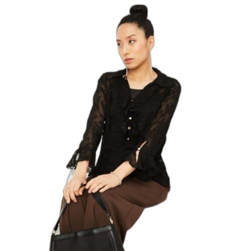 Image of Max Women Colourblocked Spread Collar Standard Length Denim Jacket