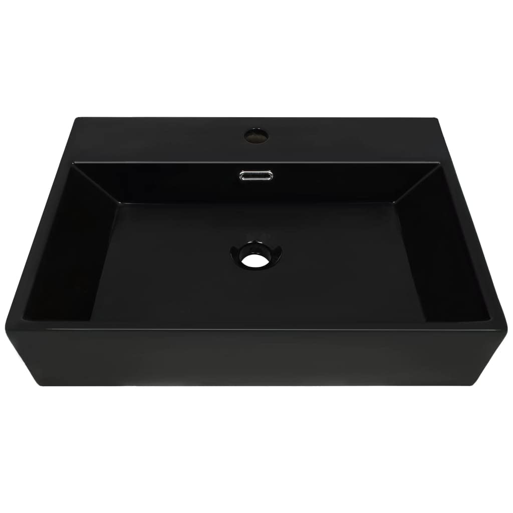 vidaXL Waschbecken mit Hahnloch Keramik 60,5x42,5x14,5cm Aufsatzwaschbecken