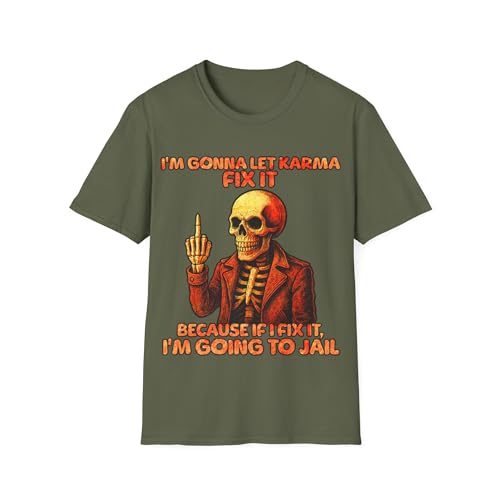 T-shirt Karma humour noir unisexe en coton confortable pour l'été