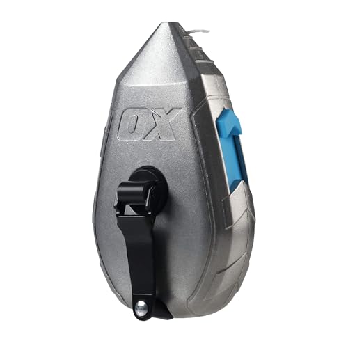 OX Tools Contractor 100ft Chalk Line Tool Aluminum Construction Steel Crank & 1:1 Gear Ratio and...