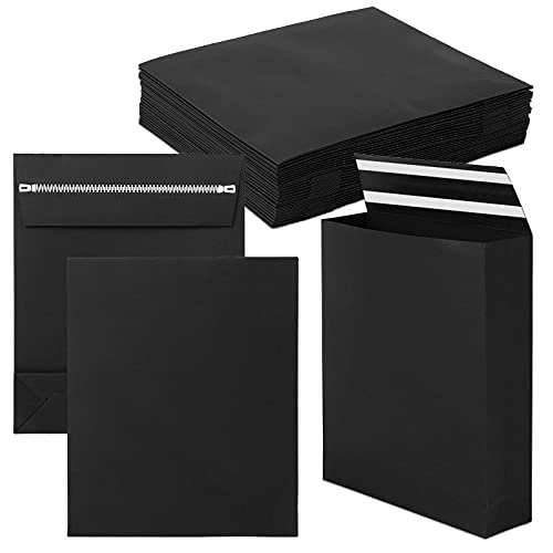 Catalog Envelopes, 10 x 13 Inch Self-Seal Black Kraft Catalog Mailing Envelopes, Designed for Secure Mailing ,Filing…
