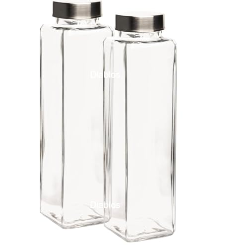 Image of LARYNX 750ML Glass Water Bottle, Square Refrigerator bottles set- Perfect for Home, Travel, Juicing, Water, Smoothie - Reusable Glass Drinking Bottles - (Clear, Pack of 1)