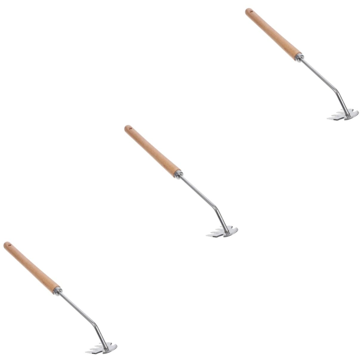 BESPORTBLE 3pezzi Estirpatore Manuale Professionale Acciaio Inossidabile per Giardinaggio Strumento Ergonomico per Rimozione Erbacce con Manico per Cortili e Giardini