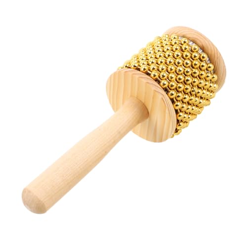 Holibanna Beginner-friendly Cabasa Shaker Metal Beads Wooden Hand Percussion Bell for Music Education School Classes