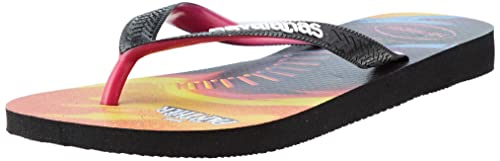 Havaianas, Unisex Adults, Top Marvel, Flip Flop, Black / Pink Electric, 5 UK