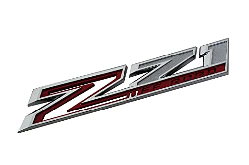 Image of 2pack New Big Z71 Off Road Emblems Side Decals 3D Badges Compatible with fits 2019-2025 Silverado Offroad Parts 84632695 (Chrome Red)