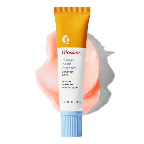 Image of Glossier Balm Dotcom Hydrating Tinted Lip Balm - Universal Salve, Up to 12Hr Moisture for Dry Lips, Cuticles & Skin - Lanolin, Beeswax & Castor Oil - Mango, Tropical Peach Tint, 15ml