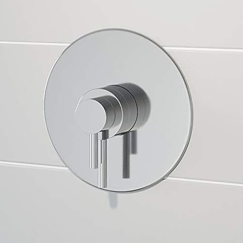 Plumbworld Modern Shower Mixer Valve Only Brass Round Concealed Chrome Single Stick Lever Cover
