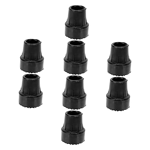 BUTIFULSIC 9pcs Non-Slip Trekking Pole Foot Protectors Outdoor Hiking Pole Accessories Anti-Skid Crutch Foot Pad Cane Foot Pad Black 19mm Diameter