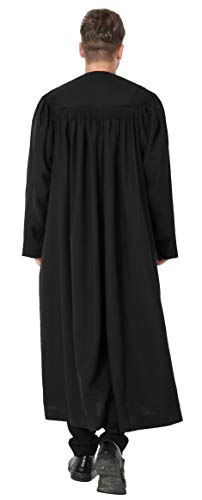 IvyRobes Unisex Plymouth Clergy Robe Judge Robe Pulpit Robe Black2