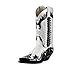 DHAEY Men Western Boots Fashionable PU Leather Low Heel Pointed Toe Comfortable Knight Boots Retro Classic Unisex Cowboy Boots for Spring Fall (Color : Black, Size : 11 Women/9.5 Men)