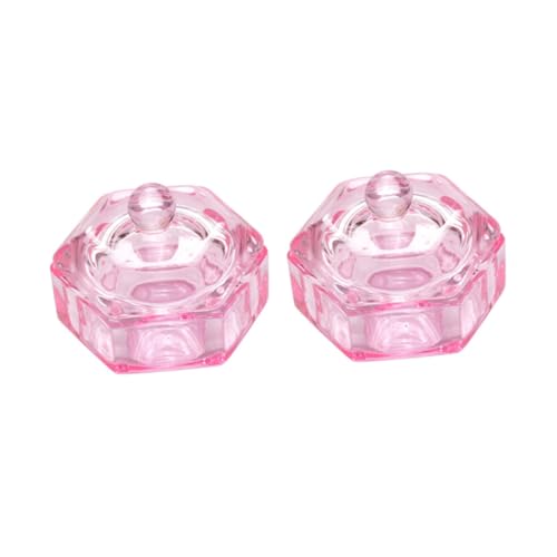 Set 2 Vasos de Cristal para Arte de Uñas con Tapa miniatura 1