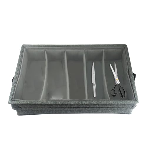 Contenitore per posate, portaposate, portaposate, contenitore portaposate, contenitore con 2 manici e 4 divisori regolabili, scatola multiuso rimovibile con grande