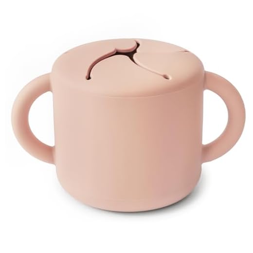 mushie Silicone Snack Cup | Spill Proof Food Container for Toddler and Baby (Blush)