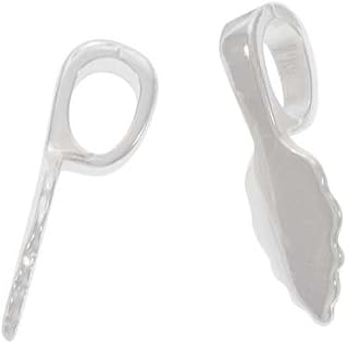 Aanraku Bails - 50 Large Silver Plated. Single Oak Leaf Design. Glue on. Great for Making Dichroic, Glass & Wooden Tile Je...