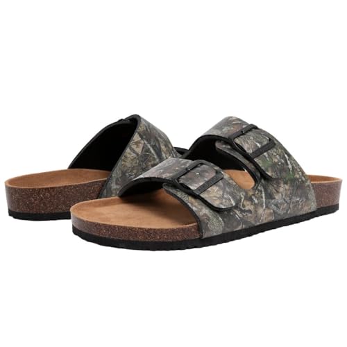 Image of Nautica Men's Sandals - Casual Slides with 2 Adjustable Buckle Straps and Cork Footbed for Ultimate Comfort and Style (Regular /Wide Width, Big Size)