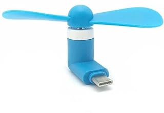 VAKIBO Portable Mini USB Type-C Fan for Mobile Phone and Power Bank, Blue