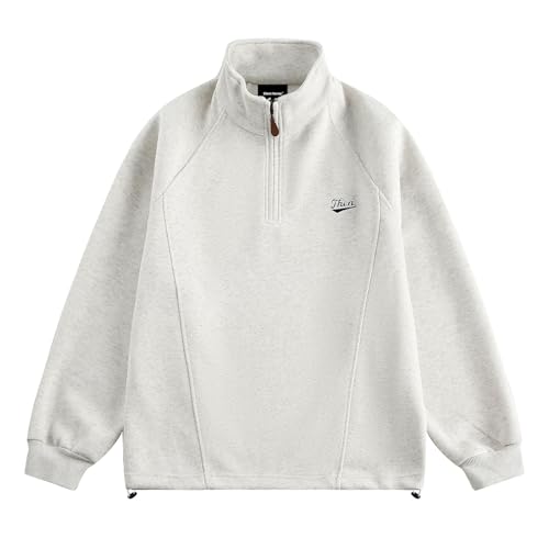 Silent Vortex Men's Oversized Y2k Quarter Zip Pullover Mock Neck Sweatshirts Unisex Fashion Hoodies Sweatshirts4