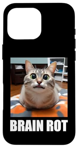 Brain Rot Meme �V���c Word Of The Year Funny Cat Brain Rot �X�}�z�P�[�X iPhone 16 Pro Max �p