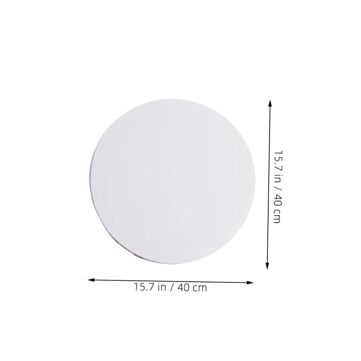 Ciieeo Marco de Madera Redondo para Lienzo de Algodón Blanco de 40cm, Grueso y Estirado, Adecuado para Pintura y Dibujo Artístico