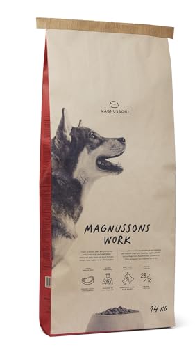Magnusson Work (1 x 14kg) Energiereiches Hundetrockenfutter für Erwachsene Hunde Aller Rassen Alleinfuttermittel Für mehr Leistung und Muskelaufbau Hoher Anteil an frischem