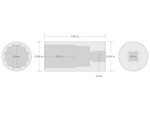 Image of TEKTON 1 /4 Inch Drive x 3 /8 Inch Deep 12-Point Impact Socket | SID03210
