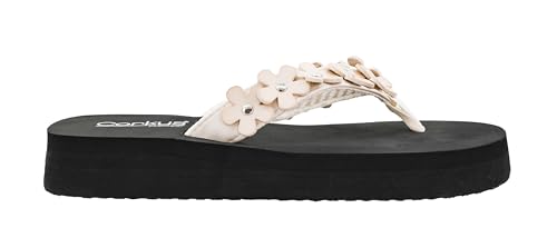 Corkys Footwear No Running Flip Flops - Soft Footbed for All-Day Comfort, Effortless Slip-On Convenience, Everyday Wear
| Corkys Footwear No Running Flip Flops - 'V' Strap Adorned With Flowers, Everyday Wear, Effortless Slip-On Convenience
| Corkys