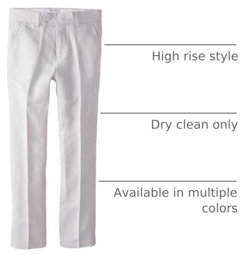Isaac Mizrahi Big Boys' Slim Boys Linen Pant, Grey, 8 by Isaac Mizrahi - Used condition - US$13.01