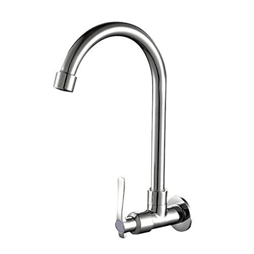Robinet d'évier de cuisine mural orientable avec tuyau à levier unique